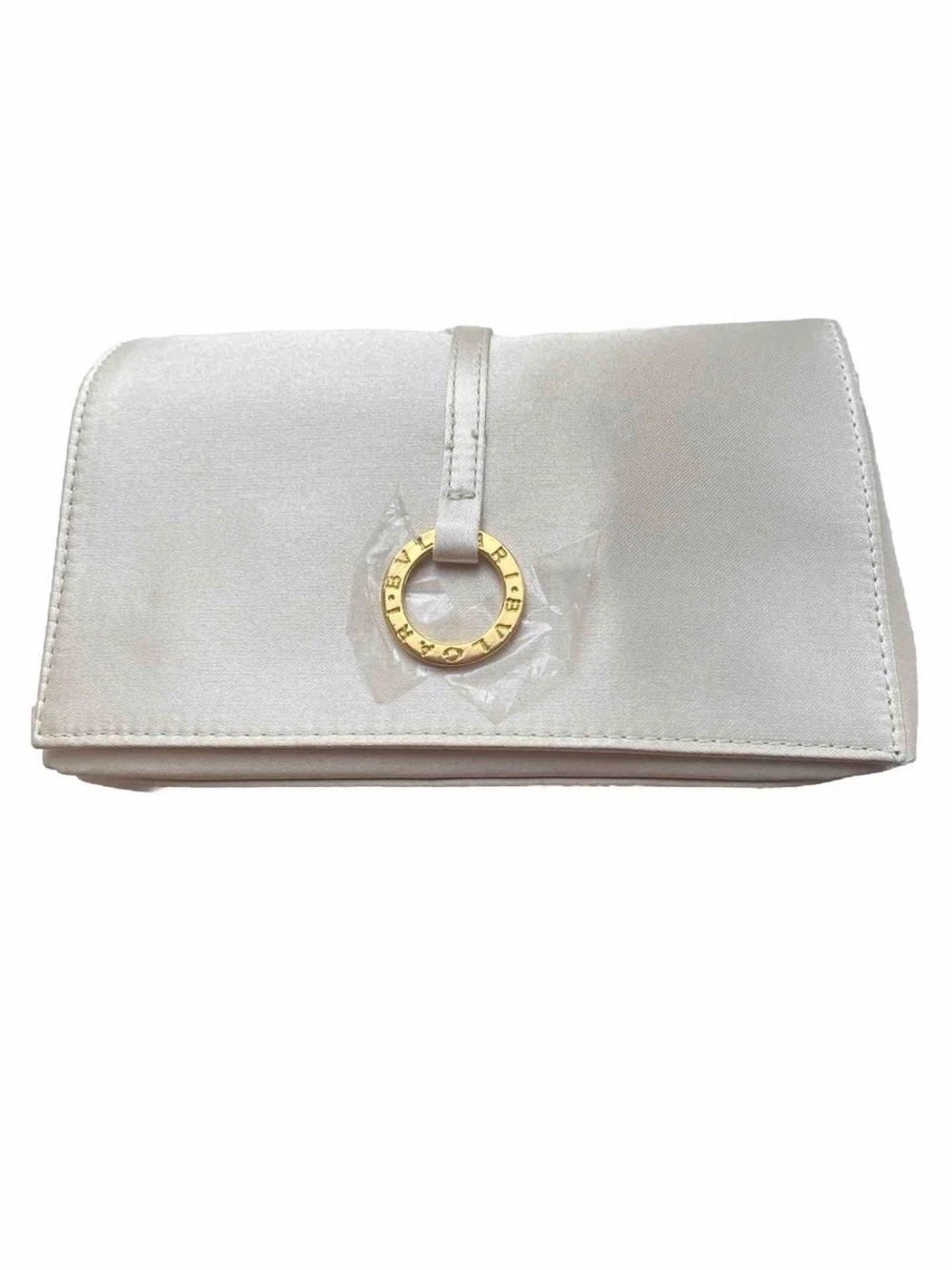 BVLGARI Emirates Gold Satin Travel Bag Jewelry Pouch Makeup Bag Beauty Clutch